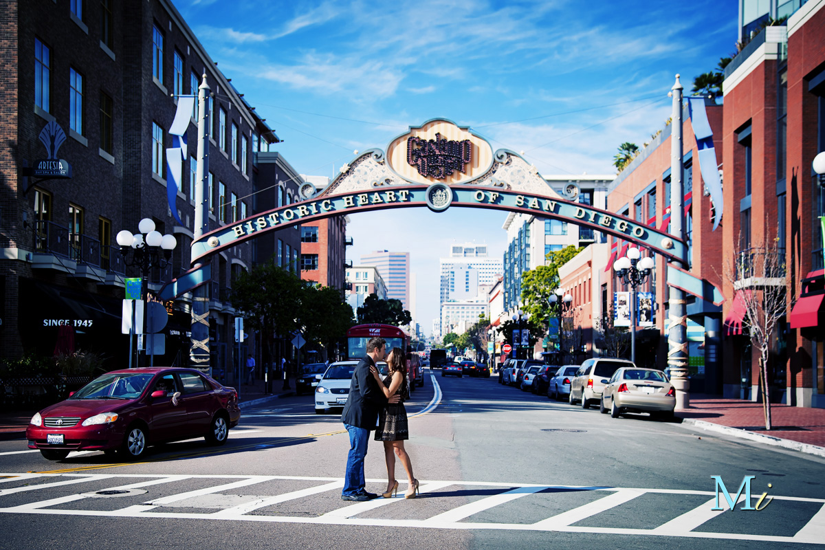 Engagement Downtown San Diego (Gaslamp) & Wind and Sea Beach La Jolla